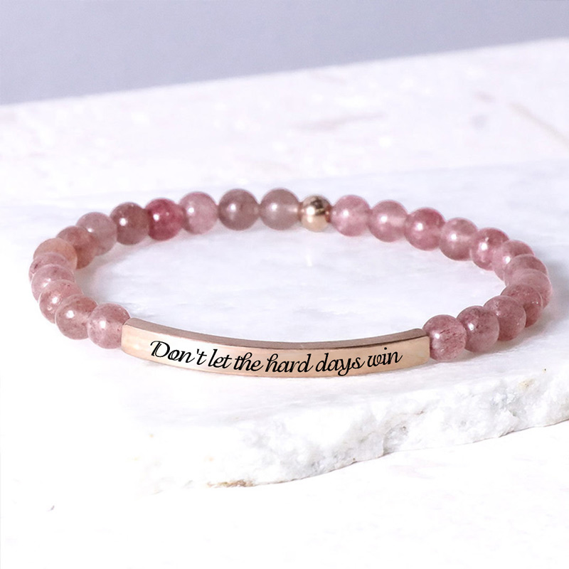 When The Days Get Hard, Don't Let Them Win Bead Lettering Bracelet