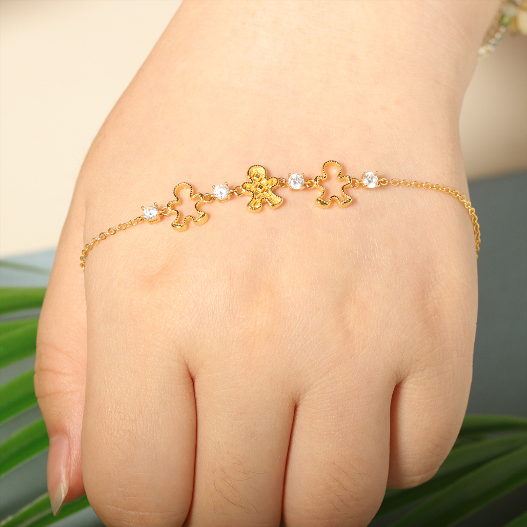 For Friend -Our Friendship Means The World To Me Gingerbread Man Bracelet