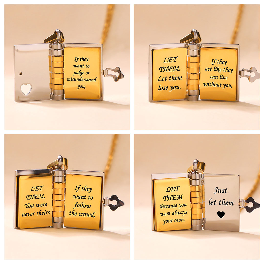 Just let them Book Necklace