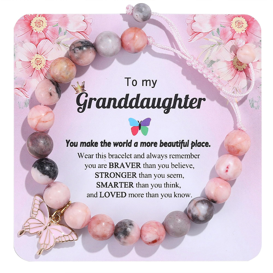 For Granddaughter- Butterfly Beaded Bracelet
