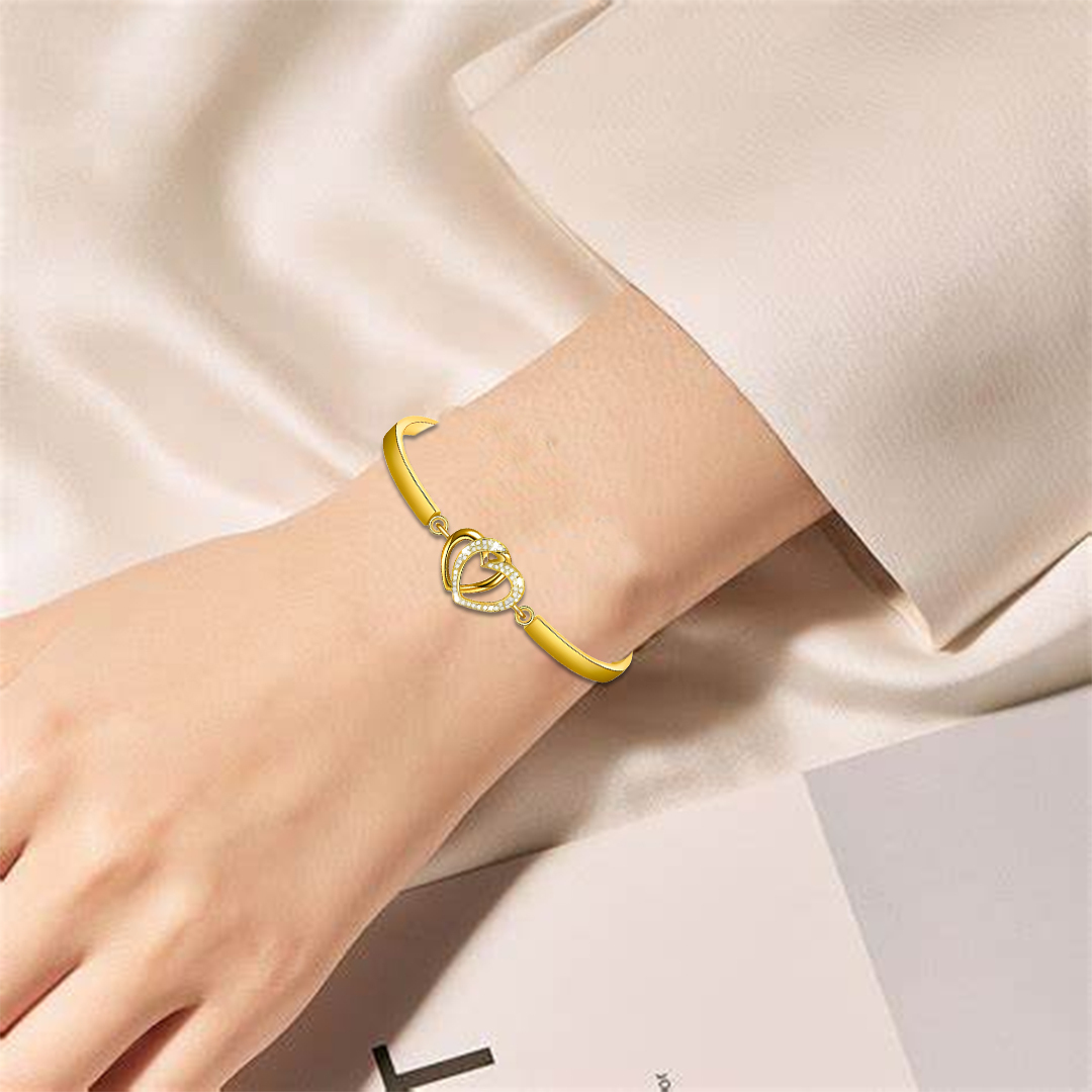 For Bonus Daughter - Double Heart Three-section Bracelet