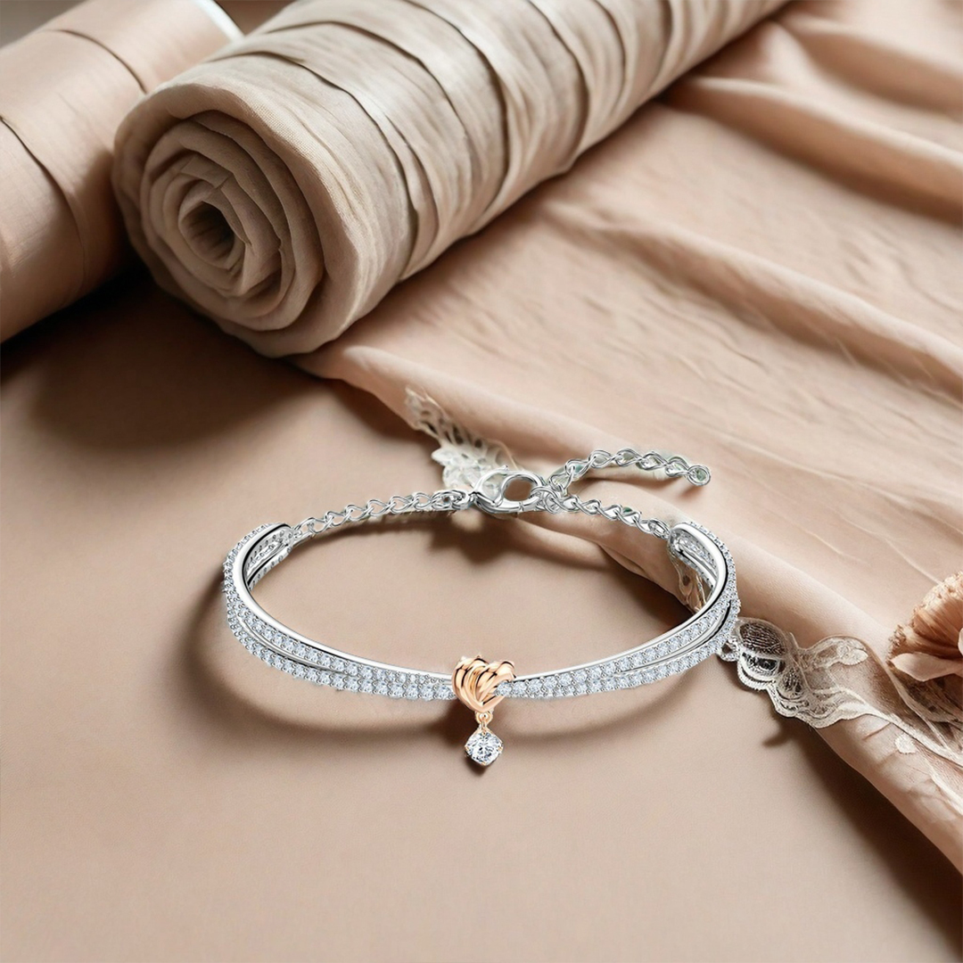 For Daughter- I Will Be With You Forever Love Knot Pendant Bracelet