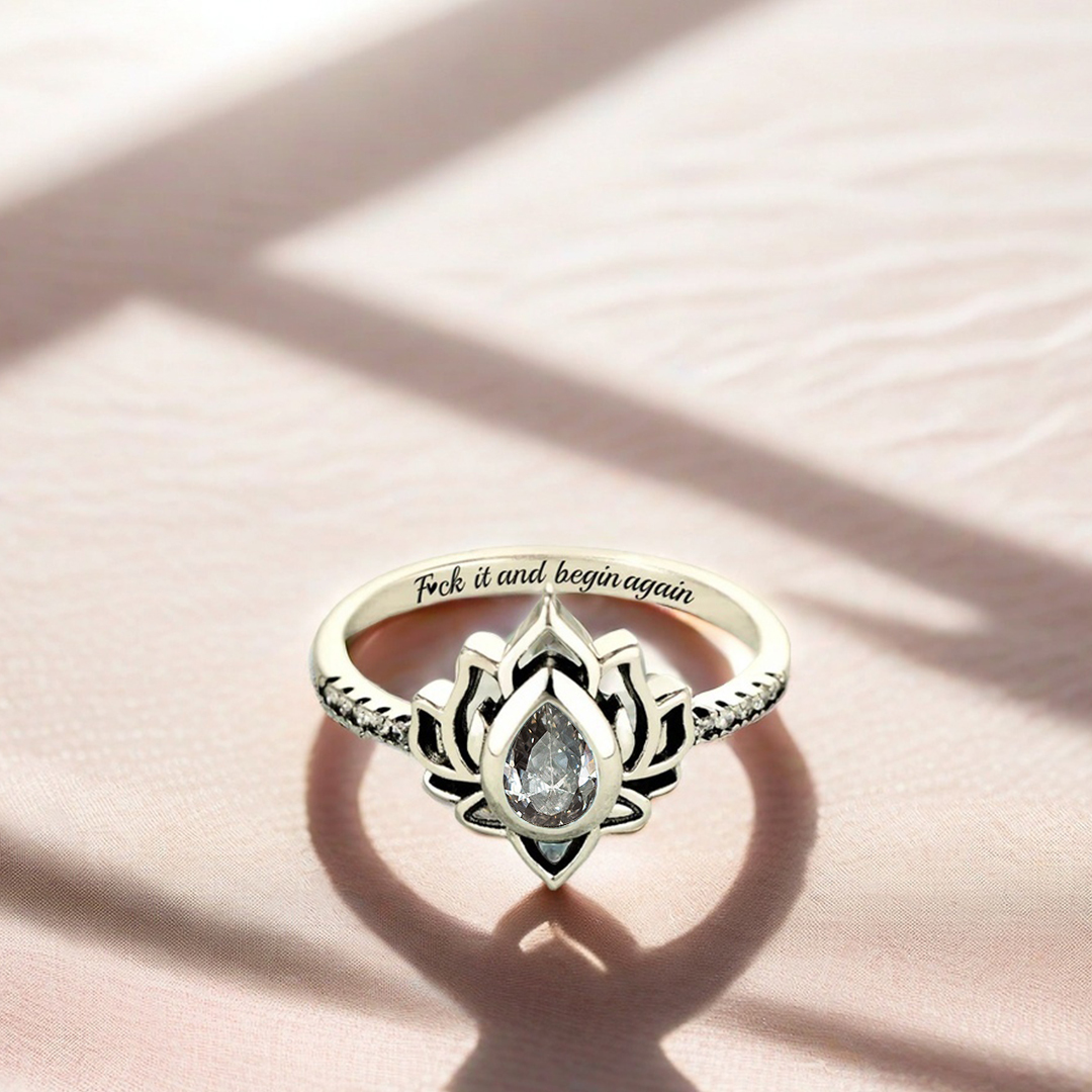Fuck It and Begin Again Lotus Ring