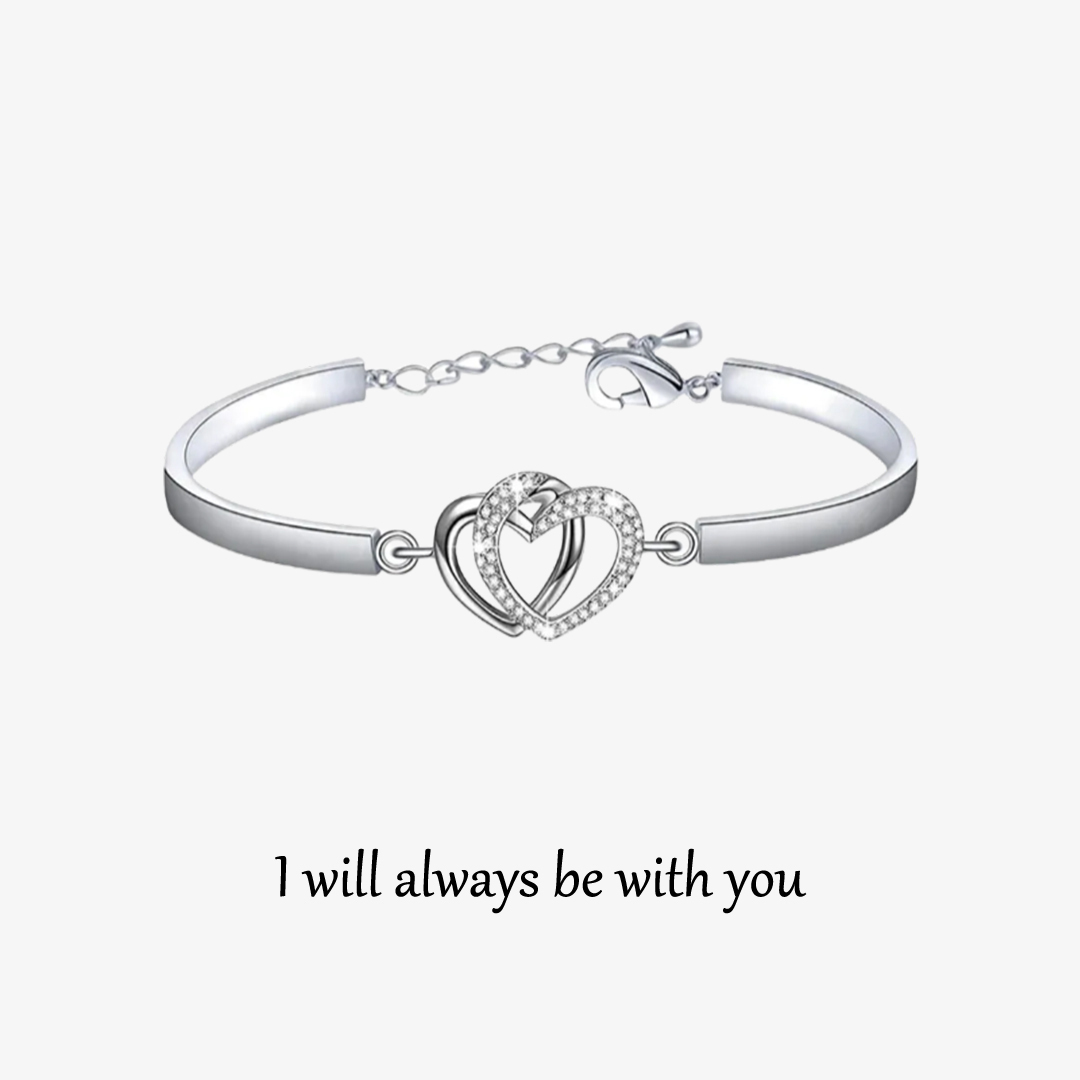 For Daughter - I Will Always Be With You Double Heart Bracelet