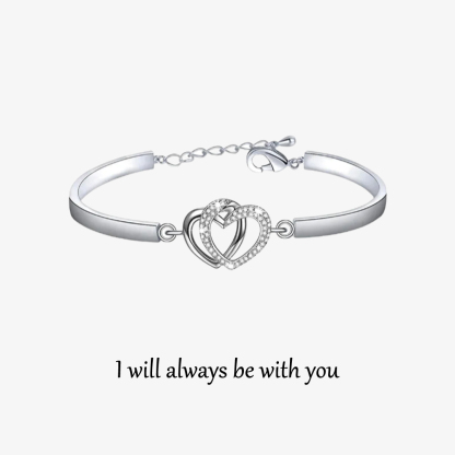 For Daughter - I Will Always Be With You Double Heart Bracelet