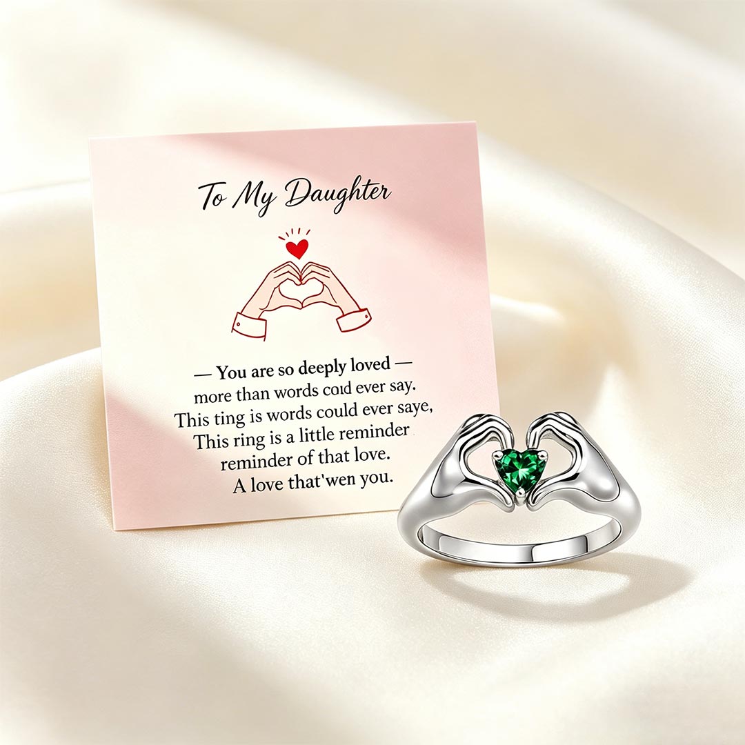 For Daughter - My Heart Is Always With You Custom Birthstone Ring