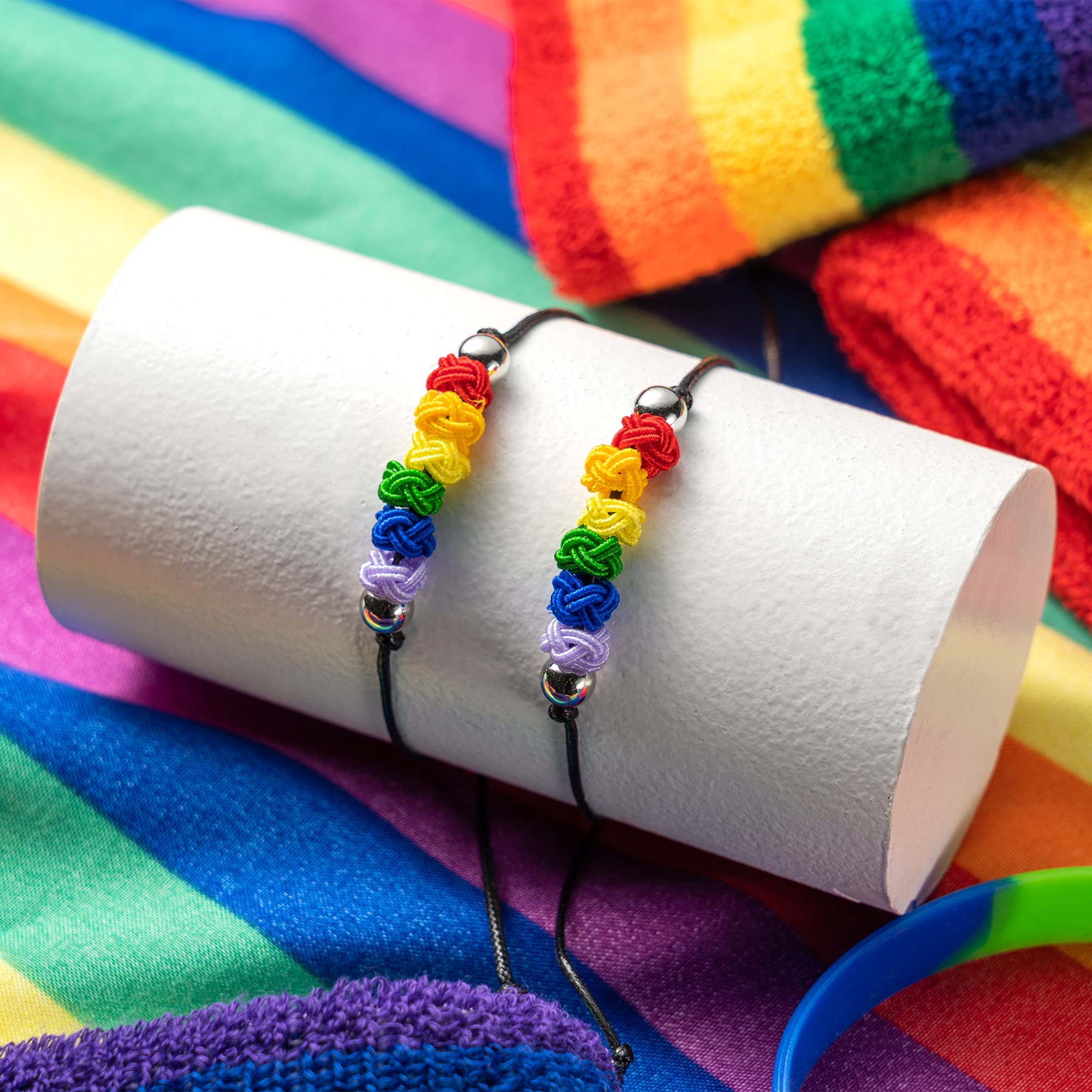 LGBTQ Rainbow Braided Knot Bracelet