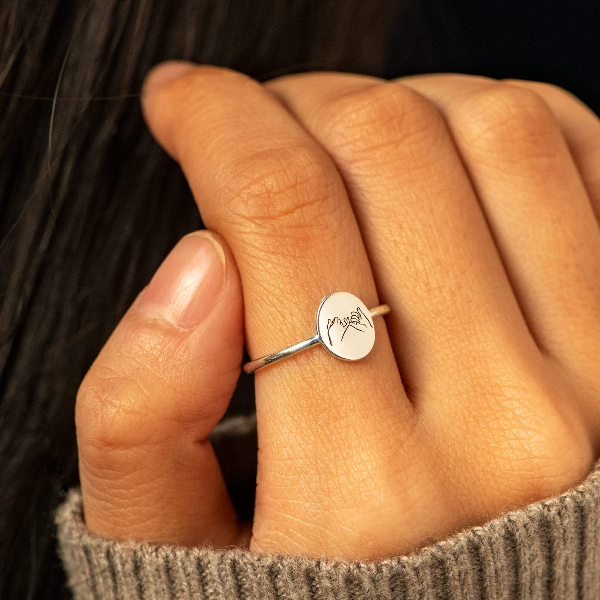 For Friend - I Hope We're Friends Until We Die Holding Hands Ring