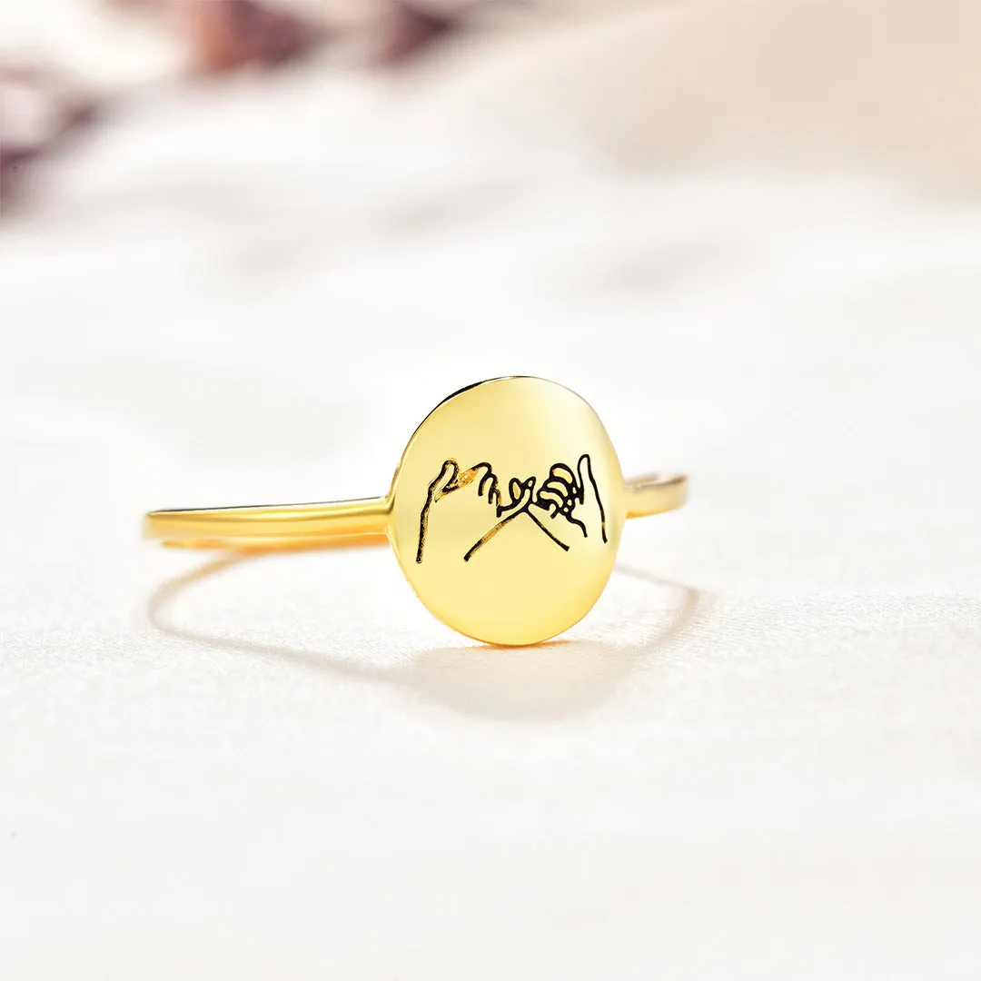 For Friend - I Hope We're Friends Until We Die Holding Hands Ring