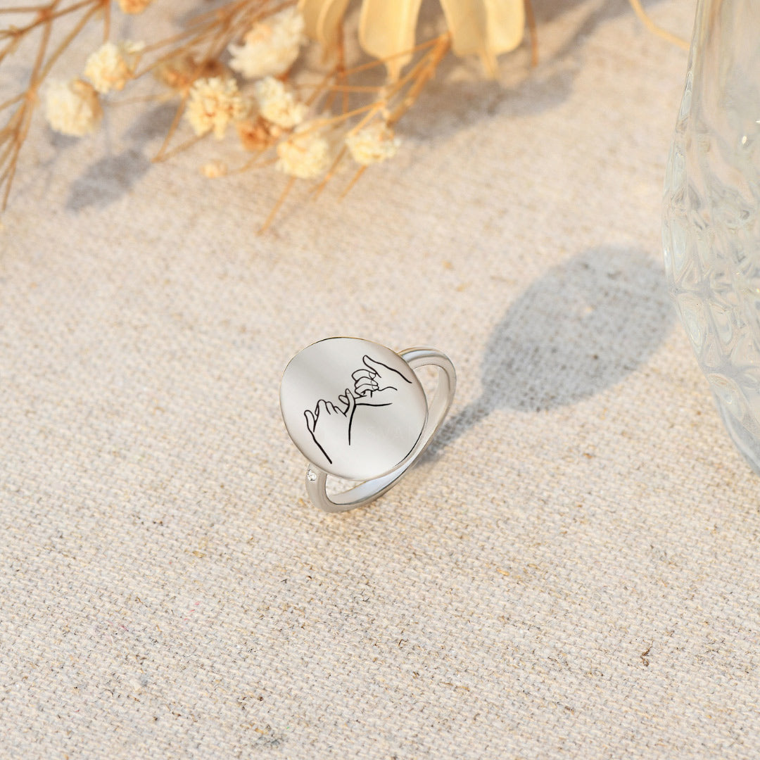 For Friend - I Hope We're Friends Until We Die Holding Hands Ring