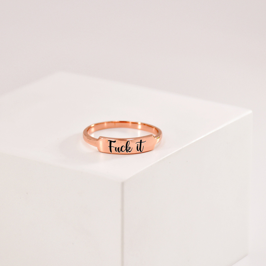 Fuck It Dainty Bar Ring