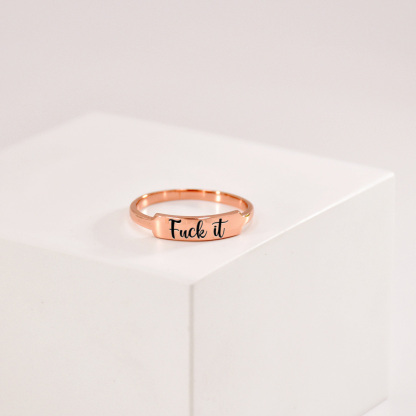 Fuck It Dainty Bar Ring