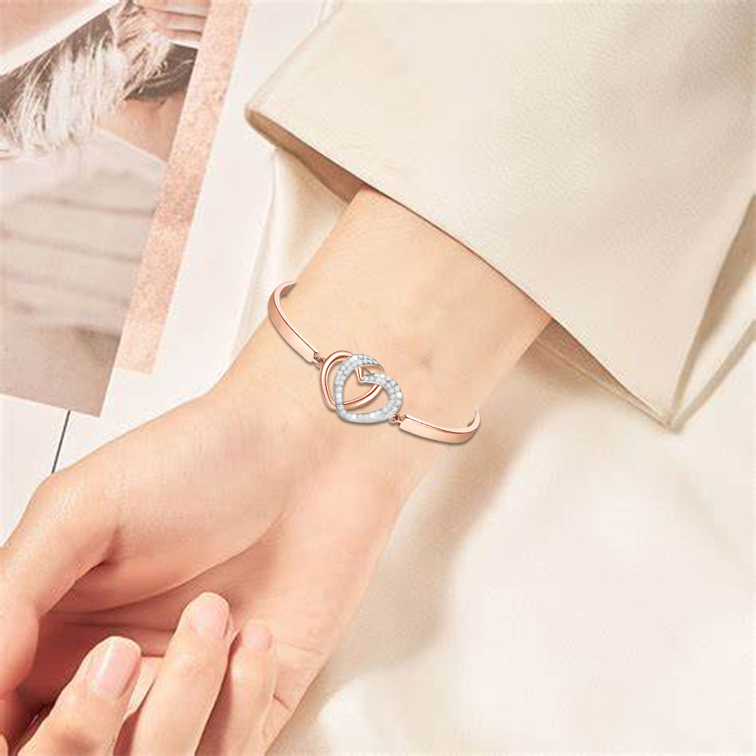 For Bonus Daughter - Double Heart Three-section Bracelet