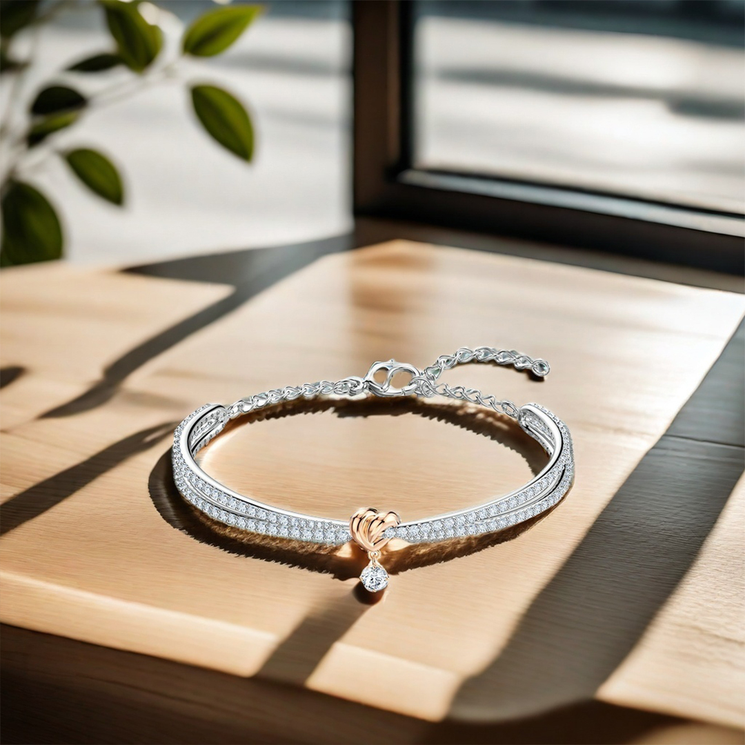 For Daughter- I Will Be With You Forever Love Knot Pendant Bracelet