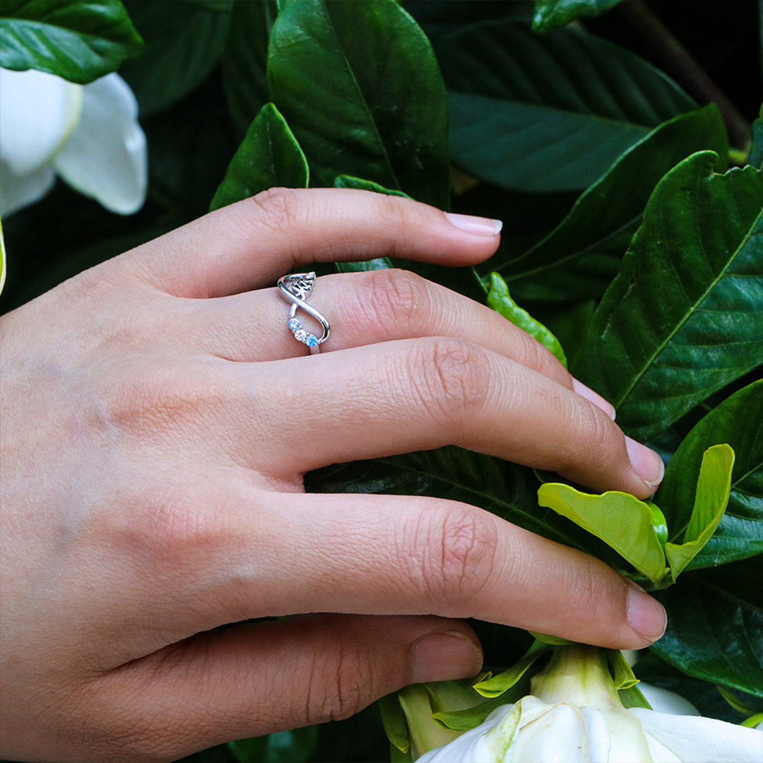 For Mother -We love you until infinity runs out Custom Birthstone Ring