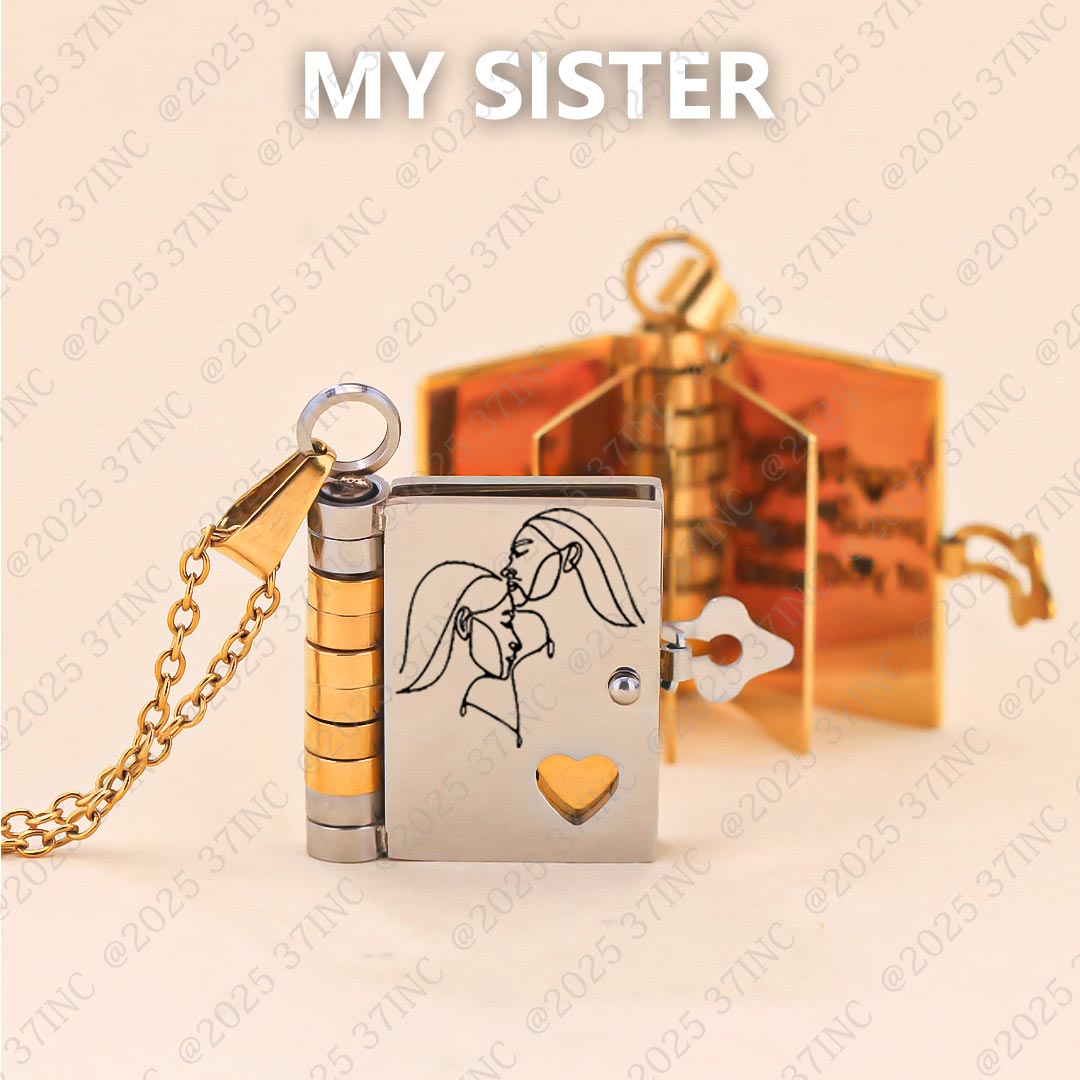 For Sisters- You're My Star Book Necklace