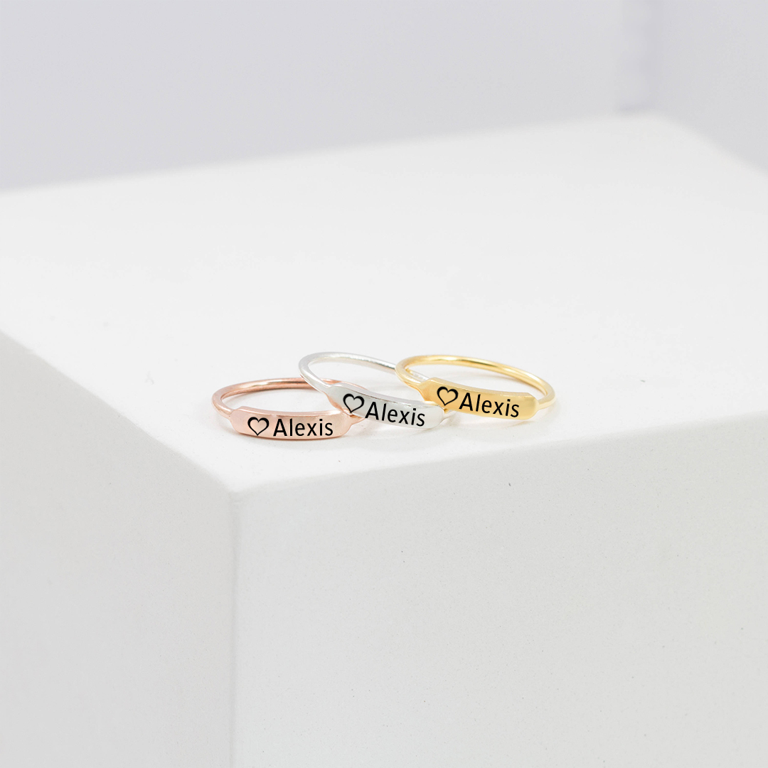 For Memory - Custom Delicate Dainty Bar Ring