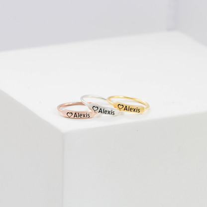 For Memory - Custom Delicate Dainty Bar Ring