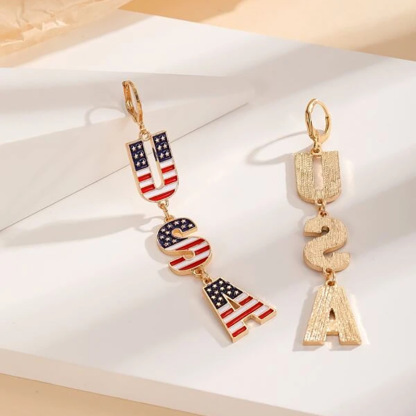 USA Letter Earrings