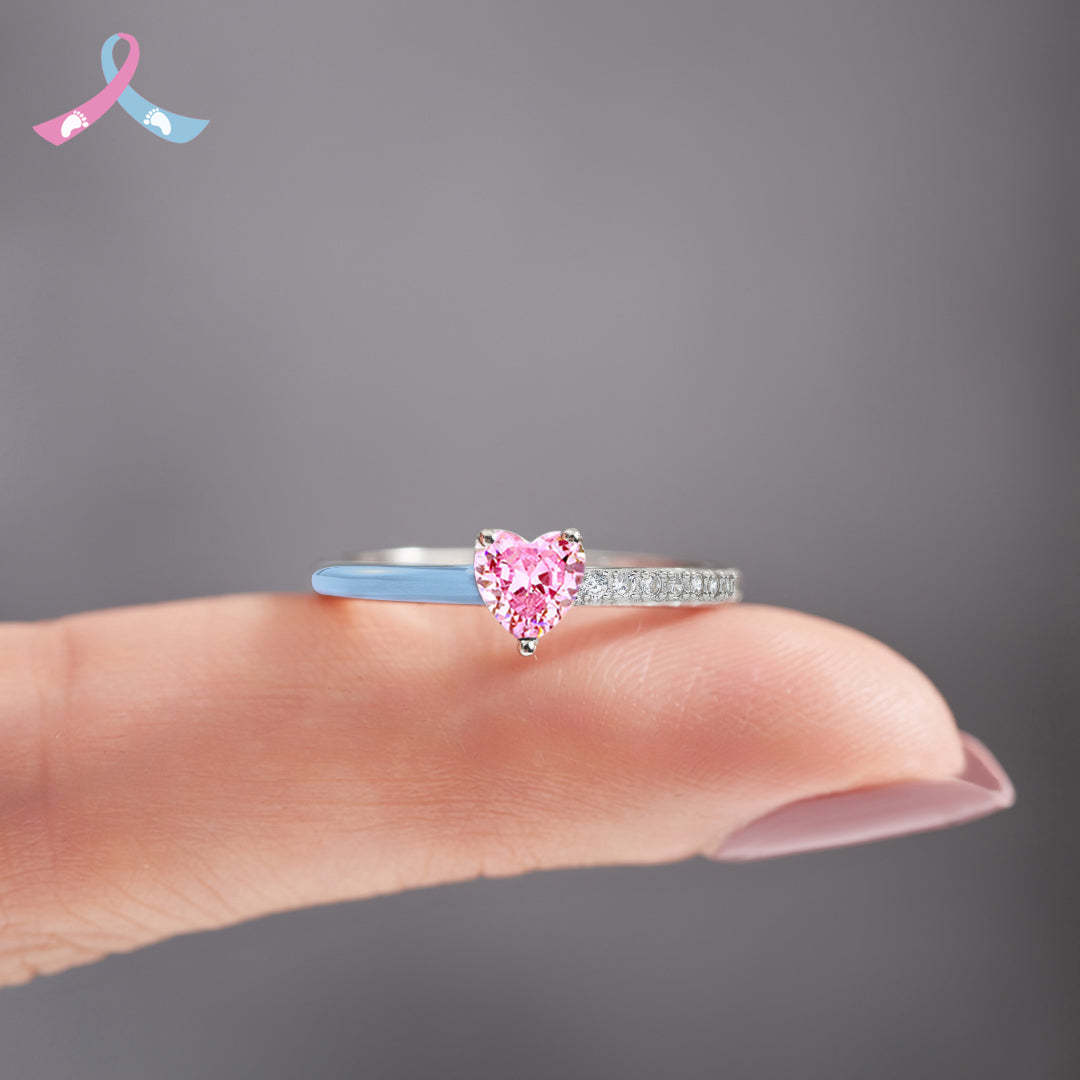 Mama Of An Angel Pink Heart Ring
