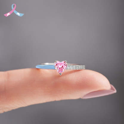 Mama Of An Angel Pink Heart Ring