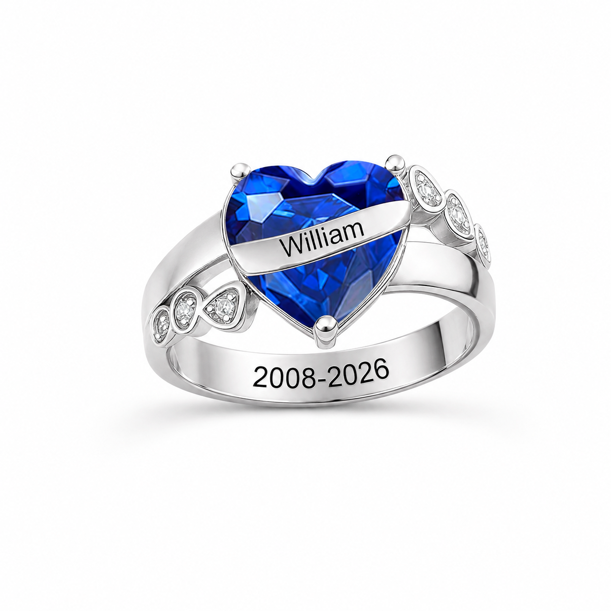 Personalized Memorial Birthstone And Name Years Ring