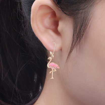 Flamingo Enamed Earrings