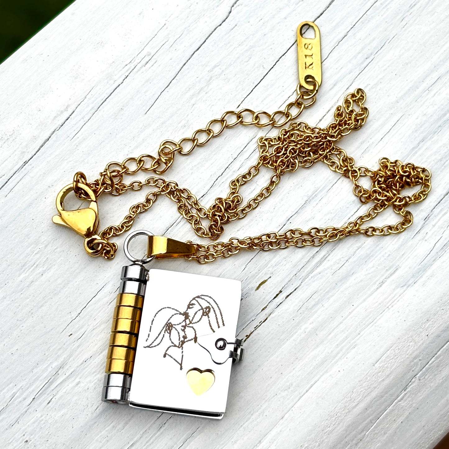 For Sisters- I Love You Sister Book Necklace