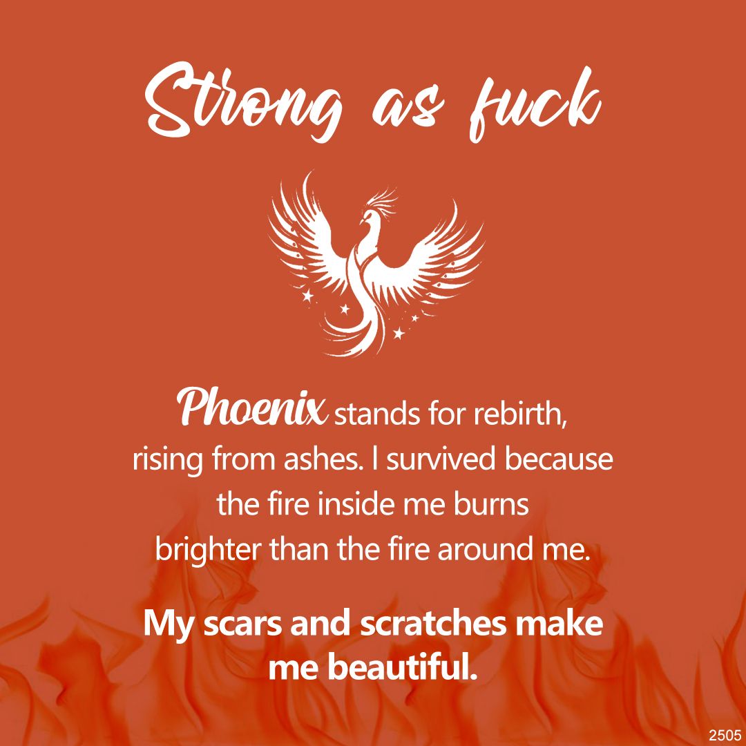S925 Strong As Fuck Wings Circle Phoenix Necklace For Men