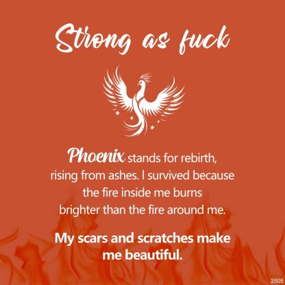 S925 Strong As Fuck Wings Circle Phoenix Necklace For Men