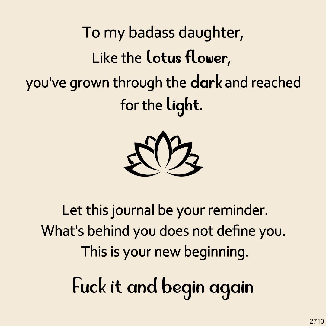 For Daughter - Fuck It & Begin Again Crystal Lotus Necklace
