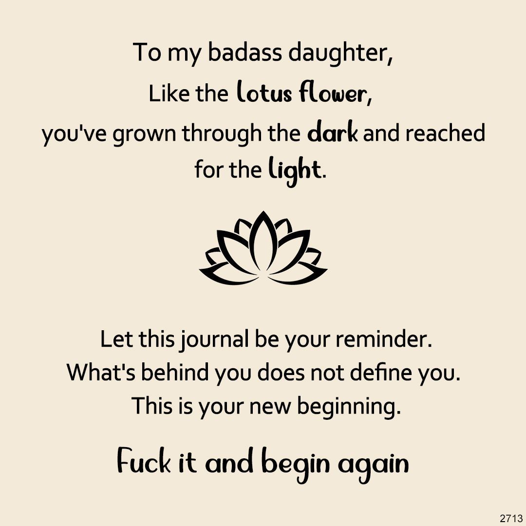 For Daughter - Fuck It & Begin Again Crystal Lotus Necklace