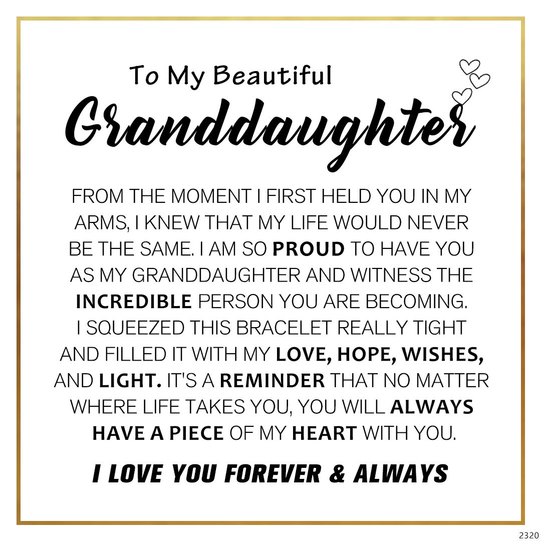 For Granddaughter - You will always Have A Piece Of My Heart Beads Bracelet