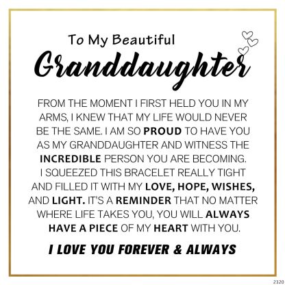 For Granddaughter - You will always Have A Piece Of My Heart Beads Bracelet