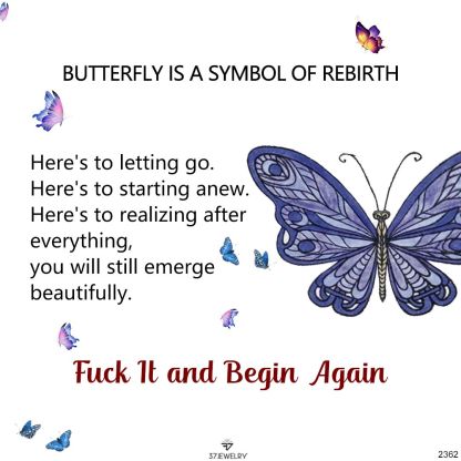 Fuck It and Begin Again Blue Butterfly Crystal Bracelet