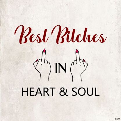 For Friends - Best bitches in heart & soul Half Diamond Ring