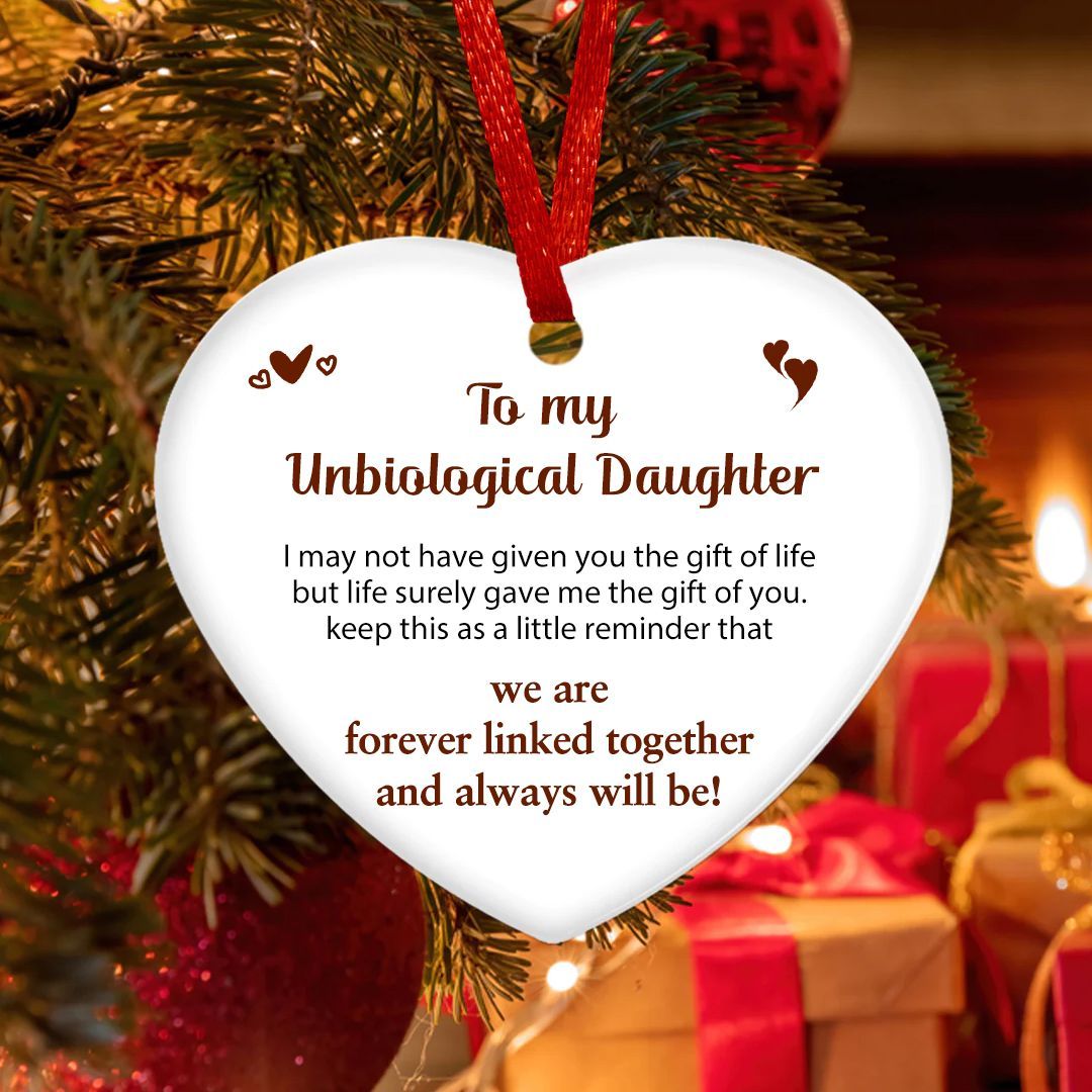 For Unbiological Daughter-  We Are Forever Linked Together Double Heart Bracelet