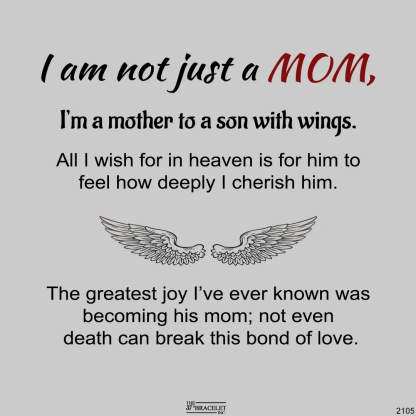 For Memorial - I Am A Mother To A Son With Wings Wings Bracelet