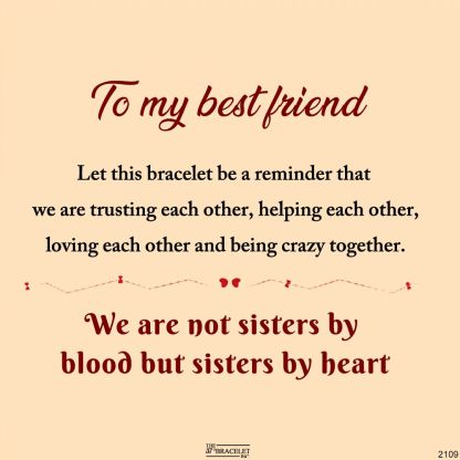 For Friend - Not Sisters By Blood But Sisters By Heart Heart Style Bracelet