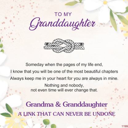 For Granddaughter - Grandma And Granddaughter A Link That Can Never Be Undone Knot Bracelet