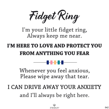 A Adjustable Sunflower Spinner Fidget Ring