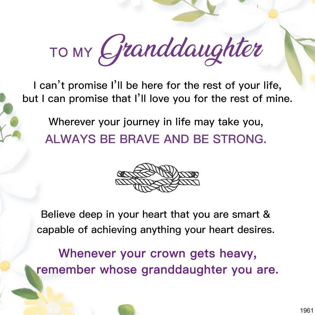 For Granddaughter- ALWAYS BE BRAVE AND BE STRONG Peach Blossom Knot Bracelet