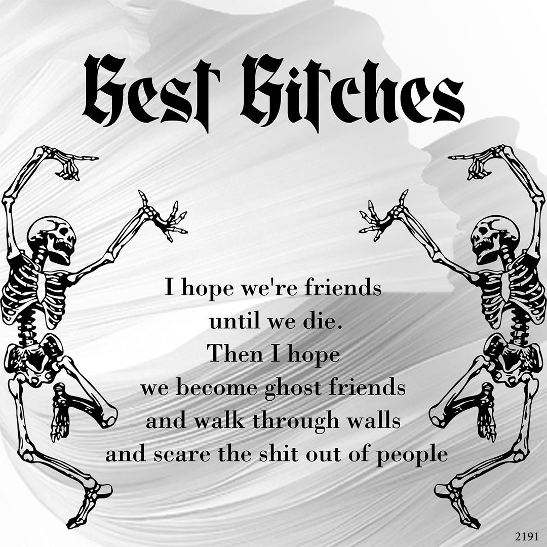 For Friend -  We're Best Bitches Until We Die Customized Name Diamond Bead Bracelet