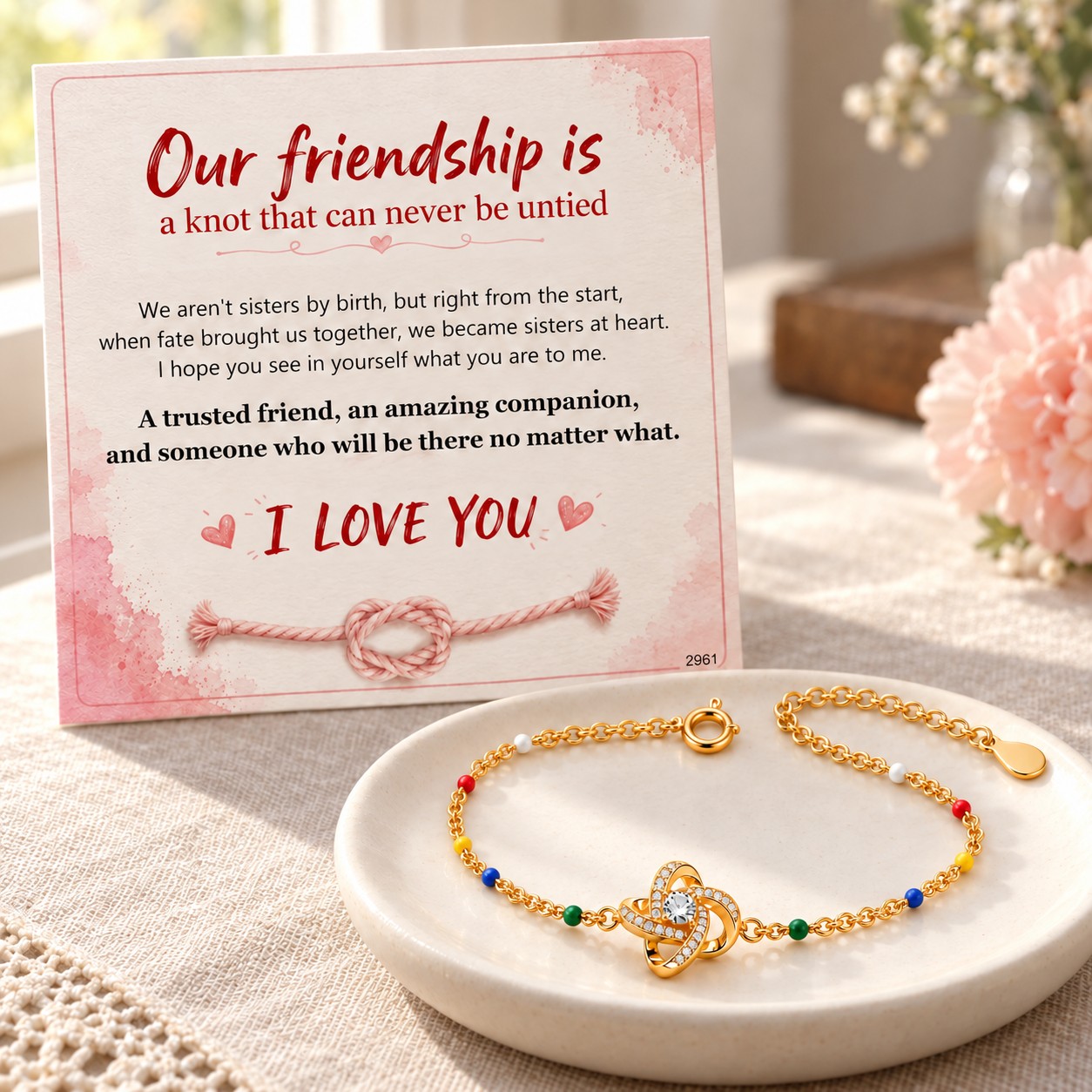 Our friendship is a knot that can never be untied Knot Bracelet