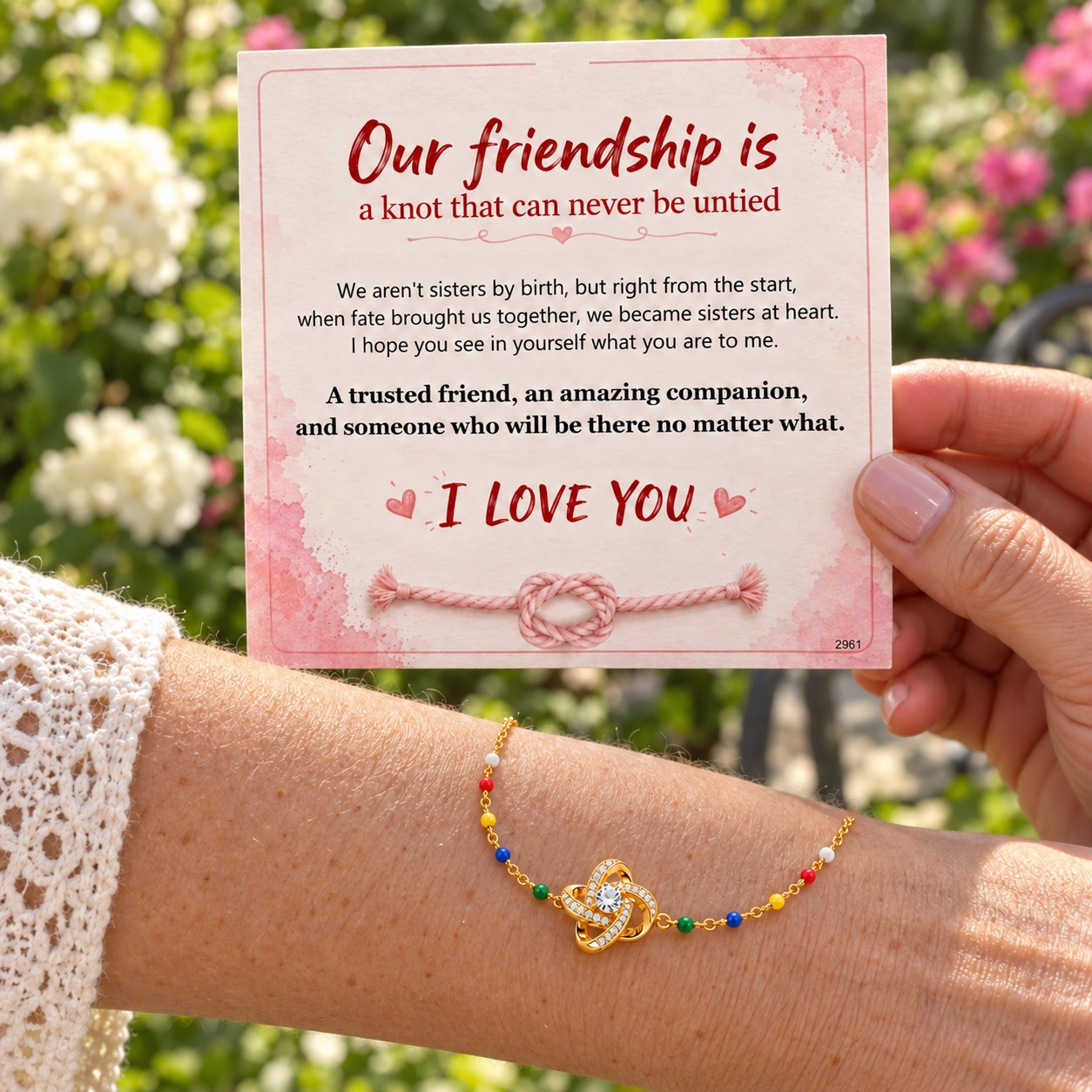Our friendship is a knot that can never be untied Knot Bracelet