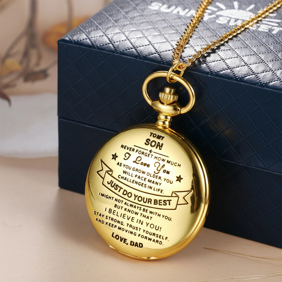 Best Gift For Son - Just Do Your Best Luxury Vintage Pocket Watch