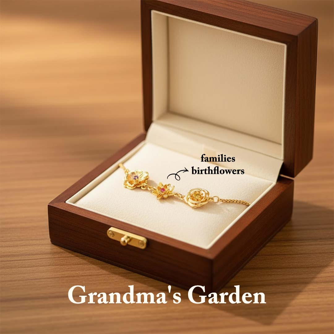 Grandma's Garden- 1-10 Three-Dimensional Custom Birth Flowers Bracelet