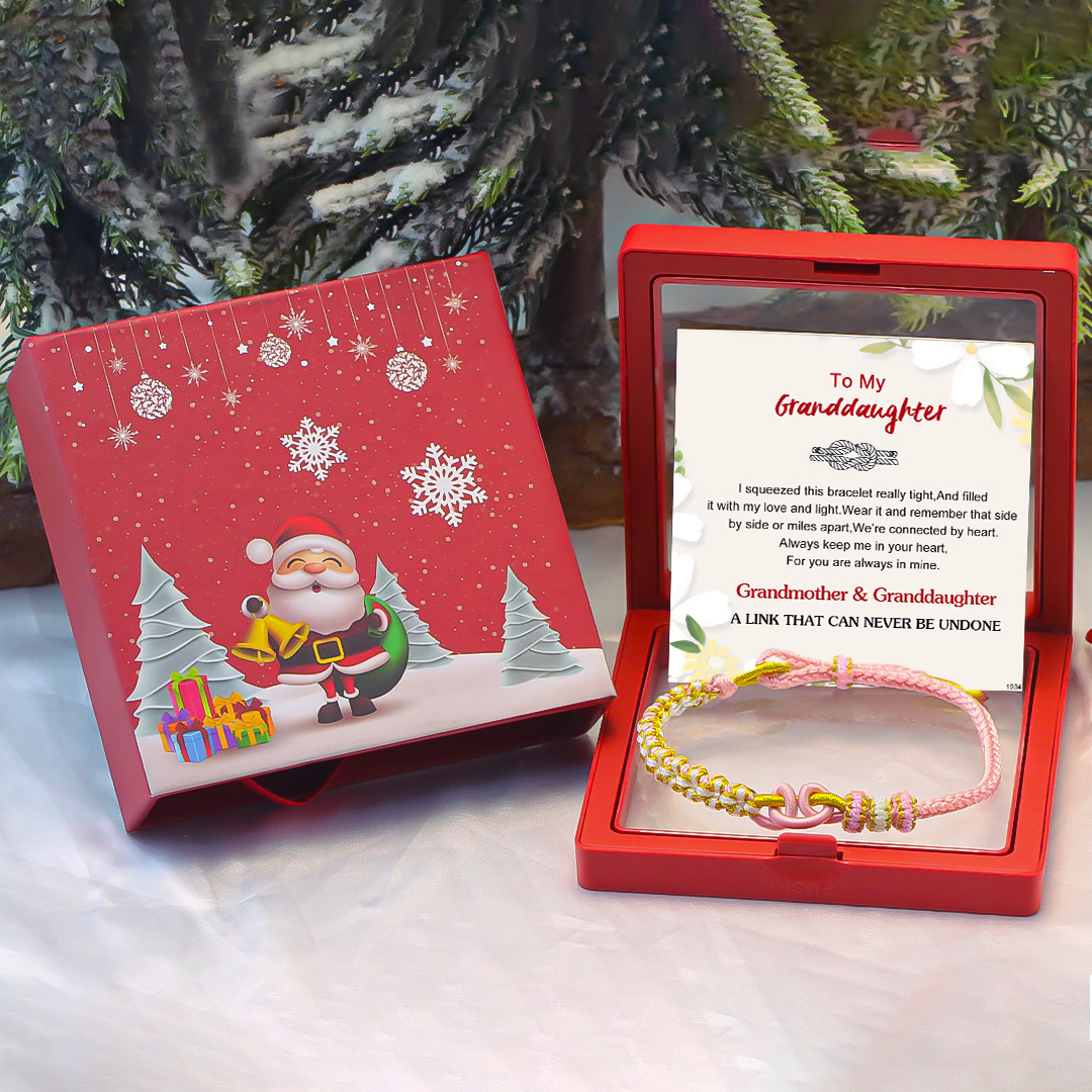 For Granddaughter - A Link That Can Never Be Undone Peach Blossom Knot Bracelet