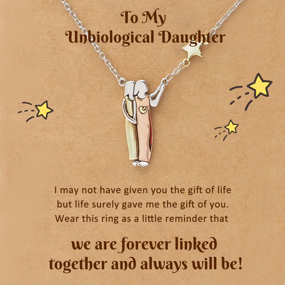 For Unbiological Daughter - We Are Forever Linked Together Star Pendant Necklace