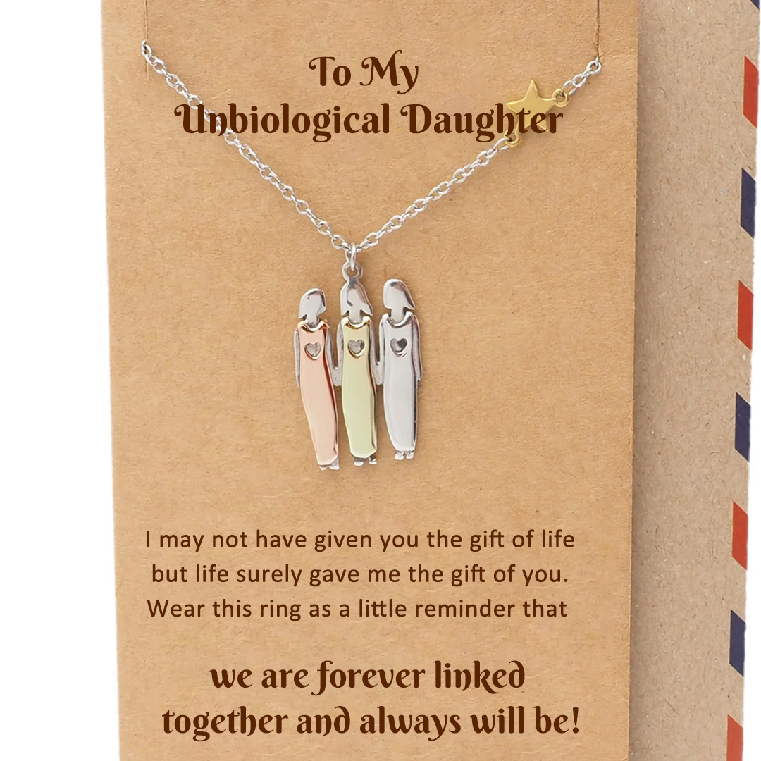 For Unbiological Daughter - We Are Forever Linked Together Star Pendant Necklace